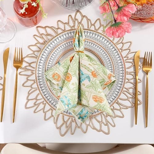 Mindsoft 20 Pcs William Morris Napkins Vintage Flowers Dinner Cloth Napkins 15.7" x 15.7" Linen Watercolor Washable Floral Soft Absorbent Square Table Top Decor for Kitchen, Wedding, Gifts Bulk thumbnail 6
