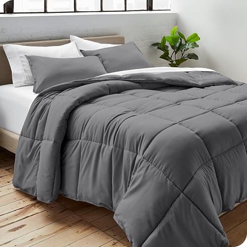 Bare Home Duvet Insert Comforter - Twin/Twin Extra Long - 8 Duvet Loops - Goose Down Alternative - Ultra-Soft - Premium 1800 Series - All Season Warmth - Bedding Comforter (Twin/Twin XL, Grey) thumbnail 2