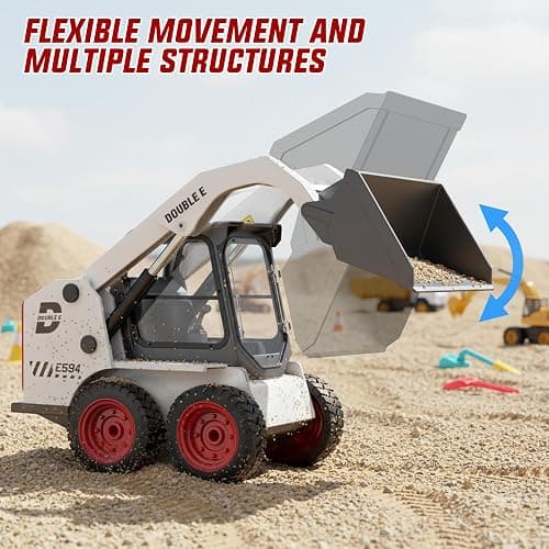 DOUBLE E RC Skid Steer Loader Toy for Kids,1:14 Scale Remote Control Construction Truck with Lights Sound & Sounds 2.4GHz RC Truck Toy, 360°Rotation,RC Front Loader Tractor Engineering Vehicles thumbnail 6