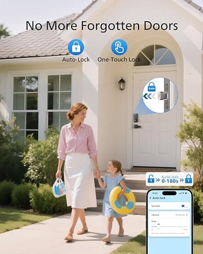 Philips WiFi Keypad Door Lock with Handle, Built-in WiFi, APP Remote Control, Voice & Fingerprint Unlock, Smart Locks for Front Door with Auto Lock, Digital Front Door Lock Set, Keyless Entry Deadbolt thumbnail 8