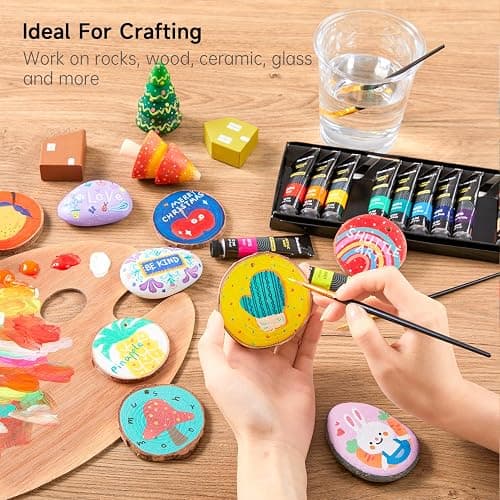 Shuttle Art Acrylic Paint Set, 15 x 12ml Tubes Artist Quality Non Toxic Rich Pigments Colors Perfect for Kids Adults Beginners Artists Painting on Canvas Wood Clay Fabric Ceramic Crafts thumbnail 6