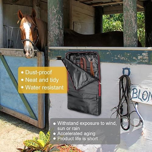 Asooll Horse Bridle Bag,Bridle/Halter Bag with 3 Prong Tack Rack,Horse Tack Carry Bag,Horse Harness Bag,Bridle Bag with Hooks for Horse Gear Storage thumbnail 6