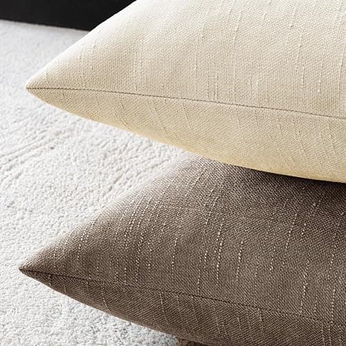 MIULEE Pack of 2 Decorative Throw Pillow Covers Soft Chenille Throw Pillows Solid Neutral Farmhouse Textured Cushion Covers for Couch Sofa Bedroom Living Room 18x18 Inch, Taupe Grey thumbnail 4