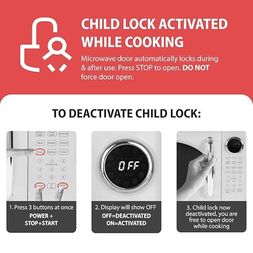 Nostalgia Retro 700W Microwave Oven 0.7 Cu Ft Capacity – Child Safety Lock, 8 Auto-Cook Settings – Countertop Kitchen Appliance – Ivory thumbnail 6