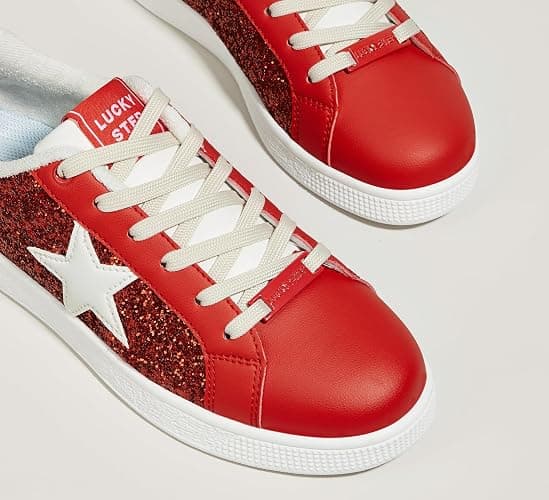 LUCKY STEP Women's Fashion Star Sneaker Lace Up Low Top Comfortable Cushioned Walking Shoes thumbnail 6