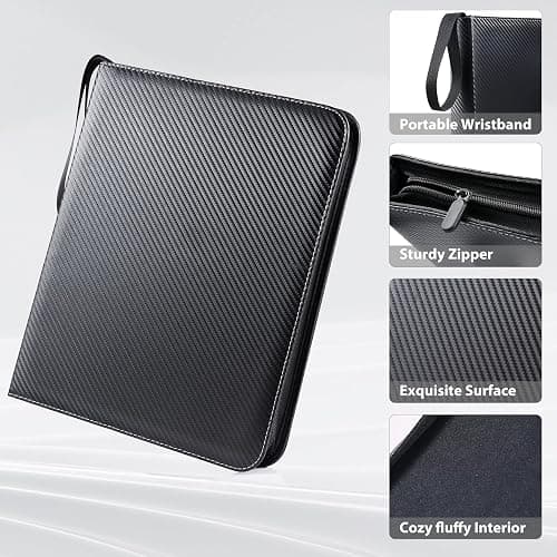 WOT I Trading Card Binder, 900 Pockets Sleeves with Zipper, Double Sided Pockets Card Holder Carry Case for Baseball Card, Football Card thumbnail 4