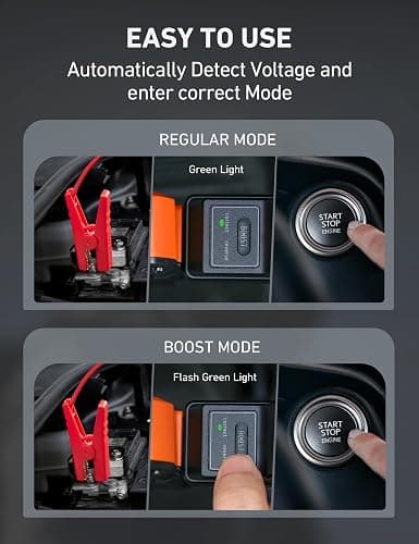AstroAI S8 Car Battery Jump Starter, Car Jumper Starter Battery Pack for Up to 6.0L Gas & 3.0L Diesel Engines, 12V Portable Jump Box with 3 Modes Flashlight and Jumper Cable (Orange) thumbnail 6