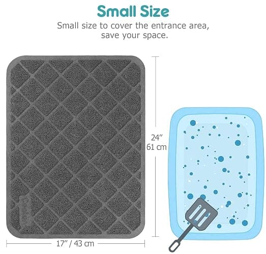 Conlun Cat Litter Mat Litter Trapping Mat, 24" x 17" Premium Durable PVC Grid Mesh with Scatter Control, Non-slip, Less Waste Cat Litter Box Mat, Soft on Kitty’s Paws, Urine Waterproof thumbnail 3