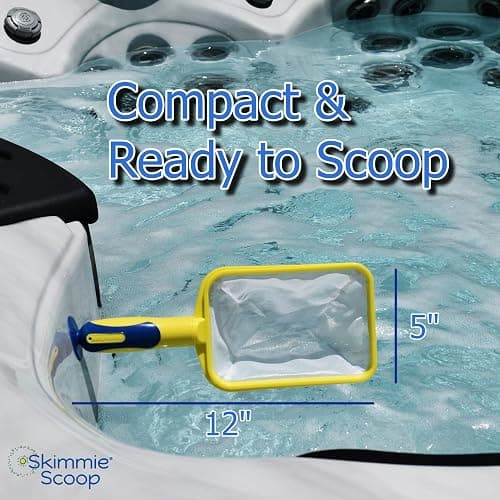 The Skimmie Scoop - Patented Handheld Skimmer with Fine Mesh Net for Spa, Hot Tub, Cold Plunge and Small Pool Cleaning - Lightweight and Durable with Powerful Suction Cup - Clean Out Filter (Yellow) thumbnail 5