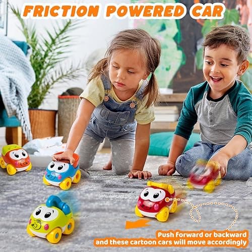 Marstone Toddler Toys for 1 2 Year Old Boys and Girls Gifts: Educational Elephant Slide with 4 Animal Car Toys for Baby 12-18 Months, First Birthday Gifts for Kids, Learning Push Truck Tracks Age 1-2 thumbnail 2