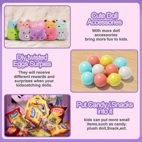 Vanvimen Claw Machine for Kids Girl, Vending Machines Toys for Girls 4 5 6 7 8, Unicorns Girls Toys Age 6-8, Arcades Game Party Toy Age 6-7,Ideas Christmas Birthday Gifts for Girl 4 5 6 Year Old thumbnail 5
