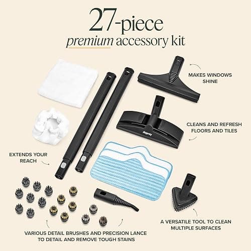 Dupray Neat Steam Cleaner with 27-Piece Accessory Kit – High-Performance Chemical-Free Cleaning for Floors, Cars, Tiles, and More, *Kills 99.9% of Bacteria & Viruses (incl. x16 assorted brushes) thumbnail 3