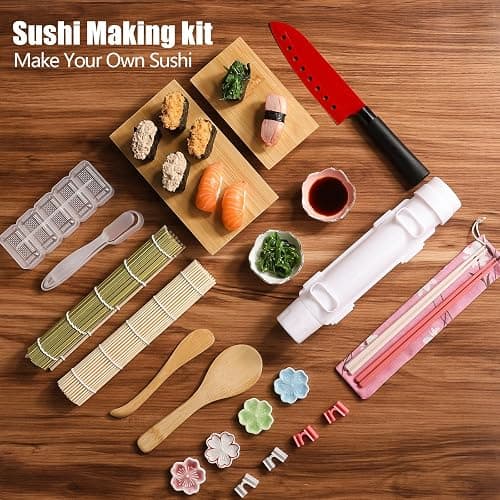 Beegofly Sushi Making Kit, 27-In-1 Sushi Bazooka Roller Set, Includes Japanese Sashimi Sushi Bamboo Serving Geta Plate,Sushi Knife And More, Diy Sushi Gift - Perfect For Beginners thumbnail 7