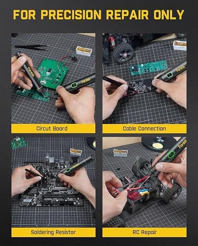 Fanttik T1 Max Soldering Iron Kit, Cordless Soldering Iron, 7 Seconds Fast Heating(390°F-840℉), Auto Sleep, 4 Precision Soldering Tips(C210), 360° Swivel Stand, Soldering Iron for Precision Repair thumbnail 8