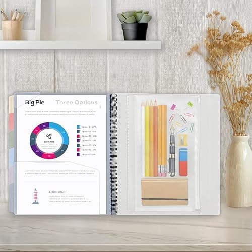 H4D 12 Pocket Poly Project Organizer, Multi Pocket Folder, Pastel Colors | 12 Pocket, Spiral, Multi-Subject, Folder Notebook, Letter Size thumbnail 2