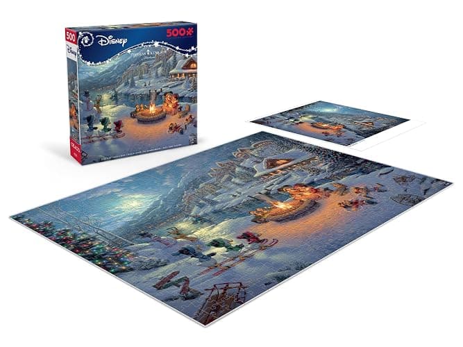 Ceaco - Thomas Kinkade Disney - Mickey and Minnie - 500 Piece Jigsaw Puzzle | For Adults, Made in USA, Includes Poster, Giftable, Frameable Art thumbnail 4