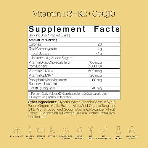 CYMBIOTIKA Liposomal Vitamin B12 + B6 & Vitamin D3 + K2 + CoQ10, Cellular Energy, Joint + Bone, Brain + Heart Health, Nerve Function, Immune Support, High Absorption, 2 x 12 5 mL Liquid Supplements thumbnail 9