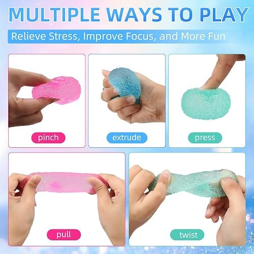 3pcs Squishy Textured Stress Balls Silky Fidget Toys for Anxiety Relief | Soft Squeeze Squishies Sensory Party Favors for Kids/Adults Hand Exercises 1.85inch thumbnail 4
