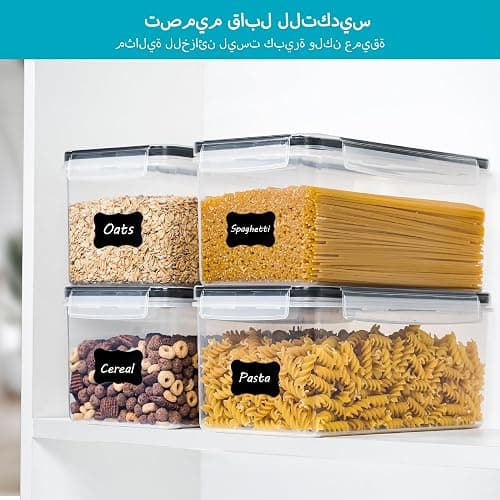Vtopmart Airtight Food Storage Containers with Lids 4PCS Set 3.2L, Plastic Spaghetti Canisters for Pasta organizer, BPA Free Air Tight Kitchen Pantry Organization thumbnail 8