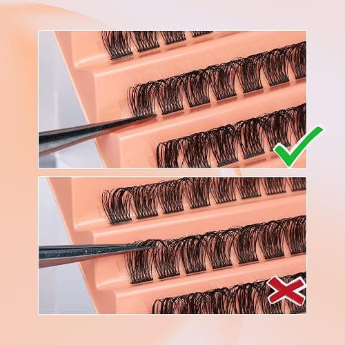 Individual Lashes Cluster DD Curl False Eyelashes 126pcs Natural Cluster Russian Lashes with Thin Band Light Fluffy DIY Lash Extension Natural Eyelashes by TOOCHUNAG thumbnail 5
