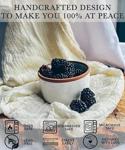 Mora Ceramic Ramekins - 6oz, Set of 6 - Small Oven Safe Baking Dishes/Cups - For Personal Pudding, Creme Brulee, Souffle, Serving Dip, Custard, Ice Cream - Single Mini Bowls - Vanilla White thumbnail 5