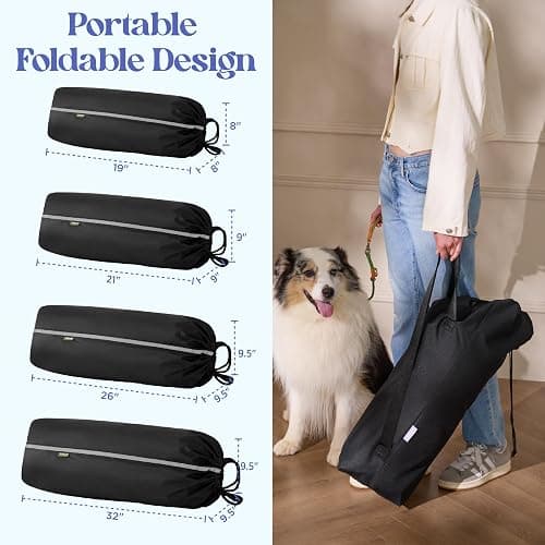 Lesure Soft Collapsible Dog Crate - 42 Inch Portable Travel Crate for Extra Large Dogs Indoor & Outdoor, 4-Door Foldable Pet Kennel with Mesh Windows, Black thumbnail 3
