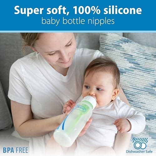 Dr. Brown's Anti-Colic Options+ Narrow Baby Bottle, 8 oz, 4-Pack | Clinically proven to reduce colic, bottle with Level 1 slow flow nipple, 0m+, BPA-free thumbnail 6