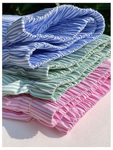 Milumia Girl's 3 Pack Striped Elastic Waist Straight Leg Going Out Casual Shorts thumbnail 4
