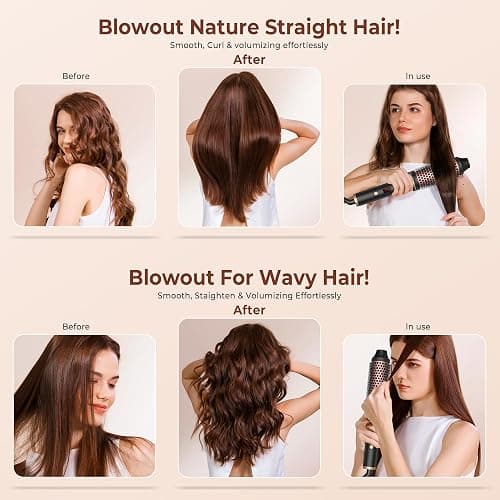 Heated Round Brush,UMIGA 38mm Thermal Brush Lockenbürste LCD Dual PTC 120-210℃, Erhöhen Sie das Haarvolumen, Lose Locken, Dualspannung thumbnail 8