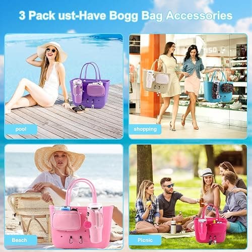 MEETI 4PCS Organizer Holder for Bogg Bag, Accessories for Bogg Bags, Phone & Cup Holder compatible with Bogg Bag Original, Bag is not included thumbnail 7