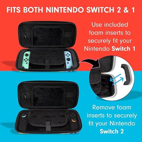 Sonix Carrying Case for Nintendo Switch 2, Switch 1, Lite, OLED, Protective Travel Case with Game Cartridge Storage | Care Bears Let's Play thumbnail 2