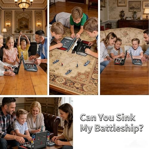 Battleship Classic Board Game – Strategy Game for Kids Ages 7 and Up, Compact & Portable Travel Game for 2 Players, Fun Family Game Night for Parent-Child Interaction thumbnail 3