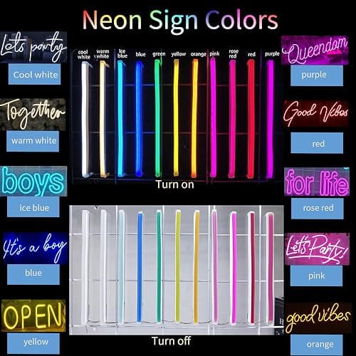 Lovewenying Custom Neon Signs, Neon Sign Customizable for Wall Decor, Personalized Neon Signs for Wedding, Neon Lights Signs for Family Birthday Bar Party Night Light, Company Logo Shop Name Business LED Signs thumbnail 4
