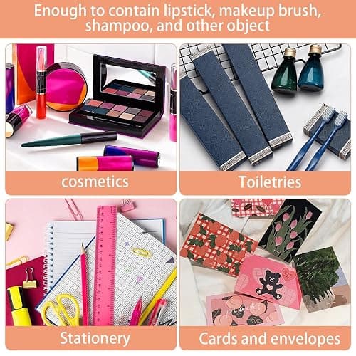 HINZIC 3 Pack Transparent Cosmetic Bags, Different Size Portable Waterproof PVC Makeup Cases Organizers Pouch Carrying Accessories for Lipstick Facial Cleanser Shampoo Storage- Small & Medium & Large thumbnail 4