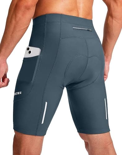 Bikewa Men's Bike Shorts 3D Padded Cycling Road Biking Mountain Riding Biker Bicycle UPF 50+ Cycle Shorts Zipper Pockets - Image 1