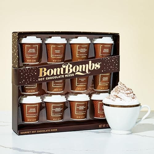 BomBombs Mini Hot Chocolate Gift Set in Signature Brown Packaging, Dessert Flavors Include Rocky Road, Cookie Butter, Pumpkin Pie & More, Set of 12 thumbnail 8