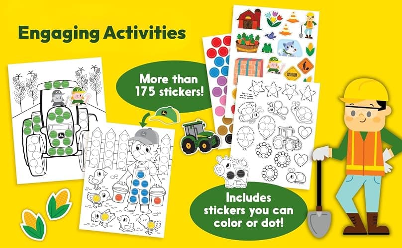 John Deere Kids Dot Marker Activity Coloring Book for Kids and Toddlers - Easy to Color Dot Art Includes More Than 175 Stickers thumbnail 3