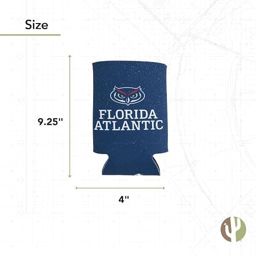 Desert Cactus Florida Atlantic University Can Insulator FAU Owls Beverage Cooler 1 Pack Foam 12oz Can Holder Single Sided (Design A) thumbnail 2