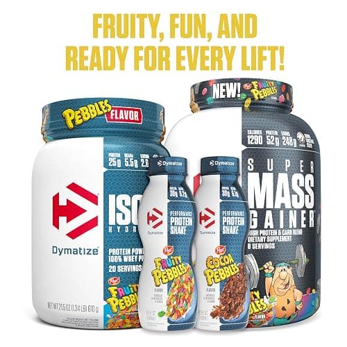 Dymatize x Fruity Pebbles ISO100 Whey Protein Powder Isolate, 25g of Protein, 5.5g BCAAs, 120 Cal., Gluten Free, 1g Fat, 1g Sugar, 2g Carb (20 Servings) thumbnail 6
