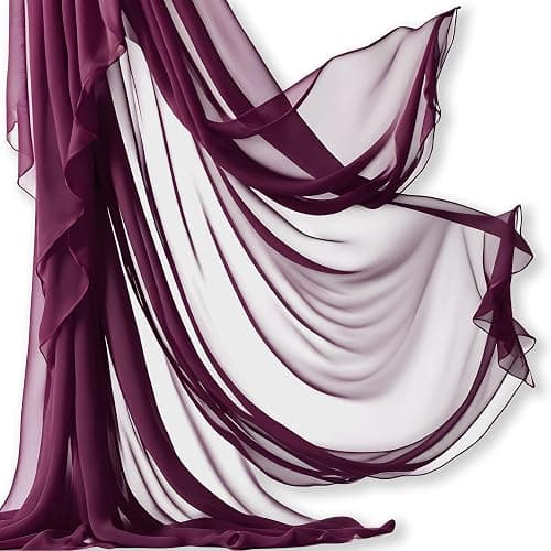 Barcelonetta | Chiffon Fabric | Decoration, Drapery Fabric | Wedding, Gender Reveal, Baby Shower, Birthday | for Arbor, Arch, Canopy, Table and Chair Decoration (Burgundy, 5 Yards) - Image 1