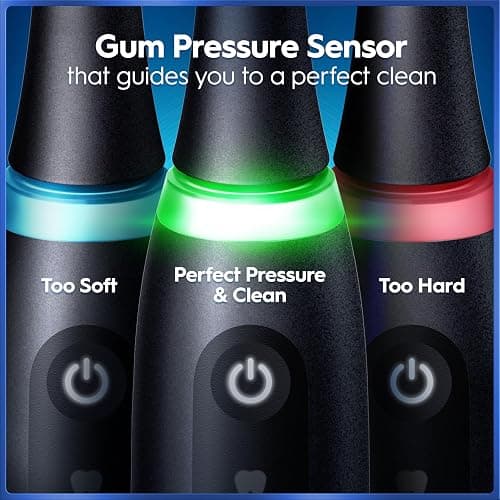 Oral-B iO5 Electric Toothbrush, Matt Black, with Travel Case and Toothpaste | 1 Toothbrush Head, Intensive whitening Toothpaste Included, 5 Cleaning Modes, Visible Pressure Sensor, Long-Lasting Battery thumbnail 7