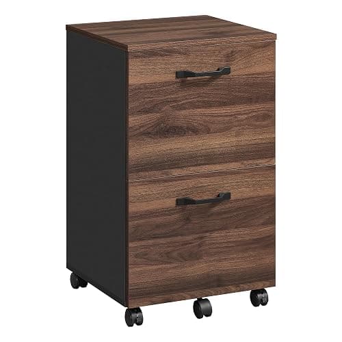 VASAGLE 2-Drawer File Cabinet, Small Rolling Filing Cabinet for Home Office, Printer Stand, for A4, Letter-Size Documents, 15.7 x 16.5 x 27.6 Inches, Natural Walnut and Ink Black UOFC040K01 thumbnail 7