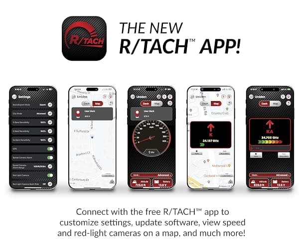 Uniden R8W (New Model) Extreme Long Range Laser/Radar Detector, 360° Awareness, Directional Arrows, Wi-Fi, Bluetooth, GPS, Real-Time Voice Alerts, Red Light & Speed Camera Alerts, R/TACH App thumbnail 2