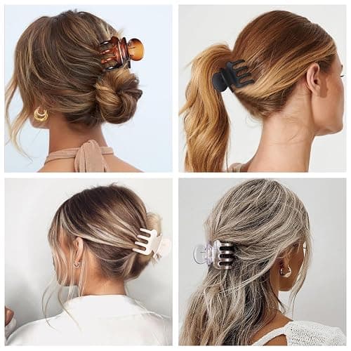 SMKSL Medium Hair Clips for Women 8 Pcs Small Claw Clips for Thin and Thick Hair 2 Styles Hair Claw Clips Combination Rectangle Banana Jaw Hair Accessories for Women and Girls (Transparent) thumbnail 6