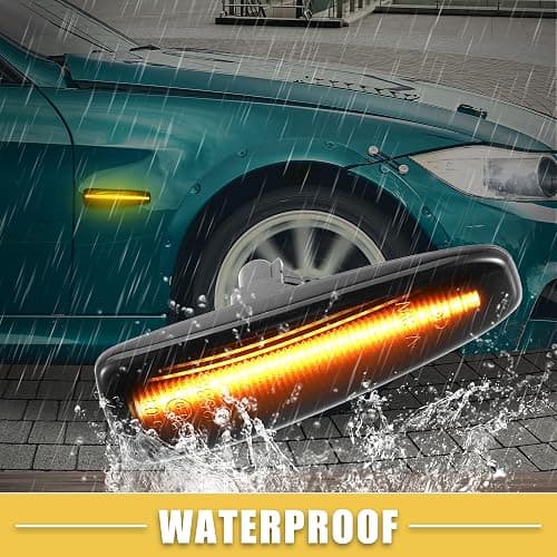 A ABSOPRO LED Side Marker Light 8351A001 Front Turn Signal Lights Fender Sidemarker Lamps for Mitsubishi Lancer 2008-2017 Black Lens Yellow LED Light 1 Pair thumbnail 4