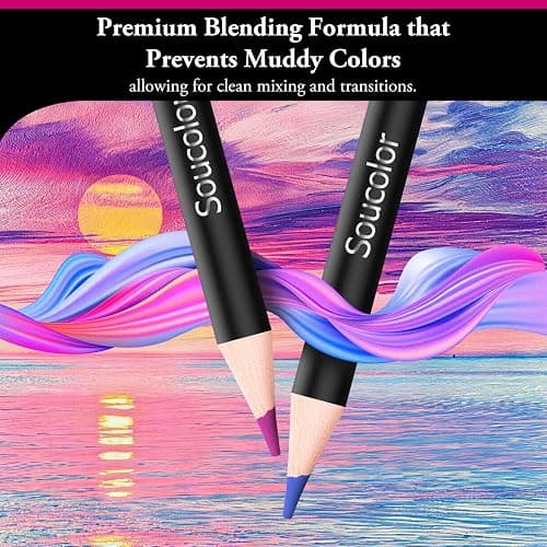 Soucolor 72-Color Colored Pencils for Adult Coloring Books, Soft Core, Back to School Supplies, Smooth Coloring Pencils for Kids Sketching, Drawing, Blending, Shading, Arts & Crafts Supplies Gift thumbnail 5