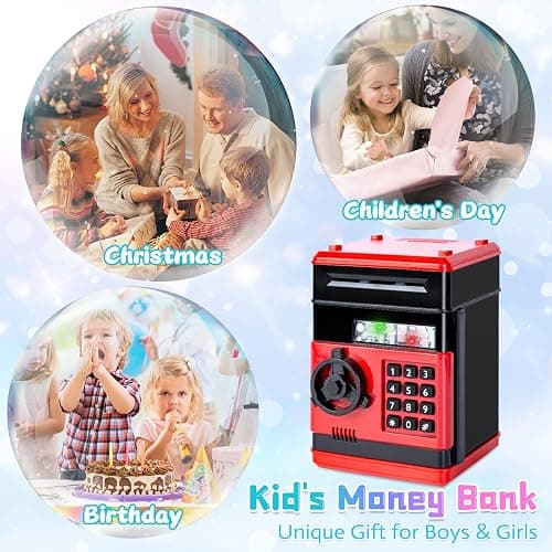 Refasy Piggy Bank Cash Coin Can ATM Bank Electronic Coin Money Bank for Kids Age 3-12, Money Savings Box Mini ATM Coin Bank Toys Gifts for 3 4 5 6 7 8 9 10 11 12 Year Old Boys Girls thumbnail 5