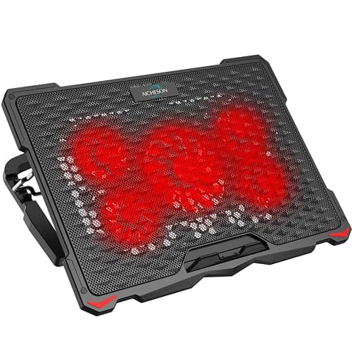 AICHESON Laptop Cooling Pad for 15.6 to 17.3 Inches PC Notebooks, 5 Fans Computer Cooler Stands with Purple Lights Desk Chiller Mat, S035 thumbnail 4