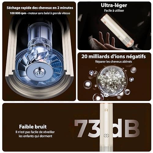 Brosse Soufflante avec 5 accessoires, Golden Goods Multistyler Sèche-cheveux, Airstyler 5-en-1, pour sécher, Brosse Coiffante Chauffante, Pour Lisser, Boucler, Sandstone Edition thumbnail 5