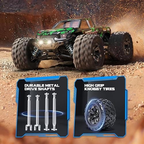 1:18 Scale All Terrain RC Cars, 40 KPH High Speed 4WD Electric Vehicle with 2.4 GHz Remote Control, 4X4 Waterproof Off-Road Truck with Two Rechargeable Batteries thumbnail 3